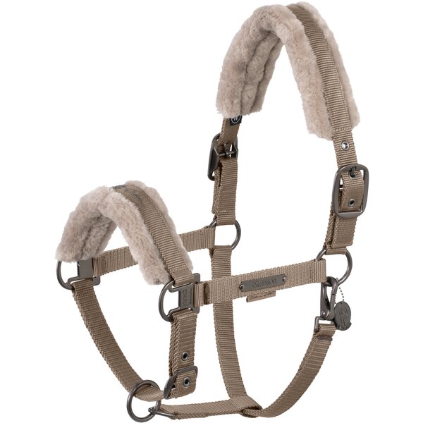 ESKADRON Platinum halster Double Pin FauxFur smoky taupe | Shetty