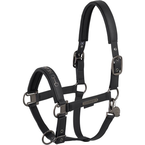 ESKADRON Platinum halster Faux Leather Double Pin black | Shetty