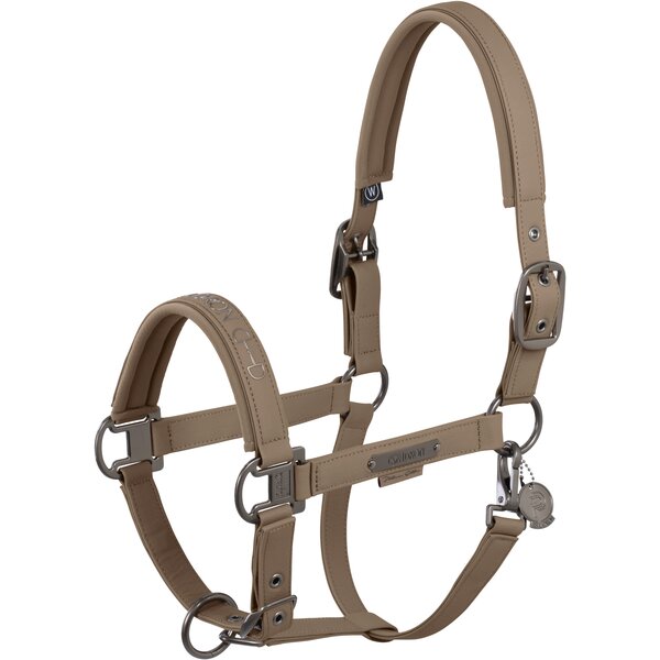 ESKADRON Platinum halster Faux Leather Double Pin smoky taupe | Shetty