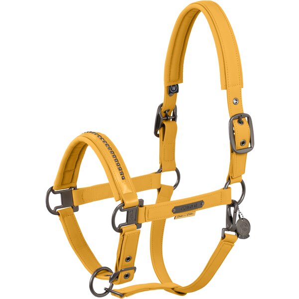 ESKADRON Platinum halster Softshell Pearls Double Pin golden yellow | Shetty