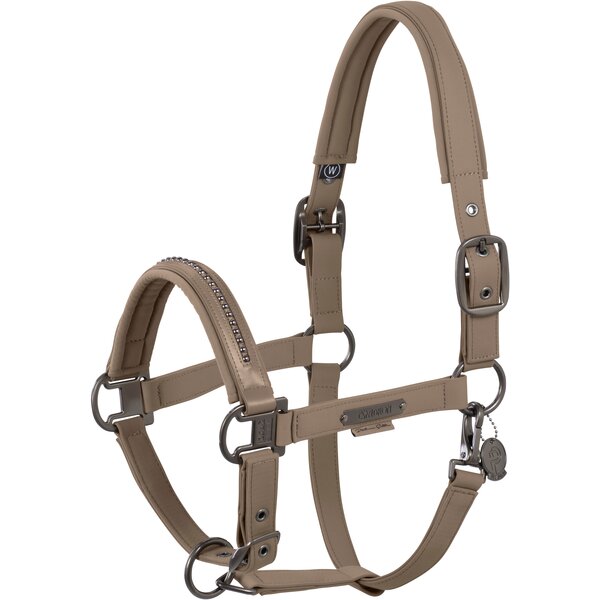 ESKADRON Platinum halster Softshell Pearls Double Pin smoky taupe | Shetty