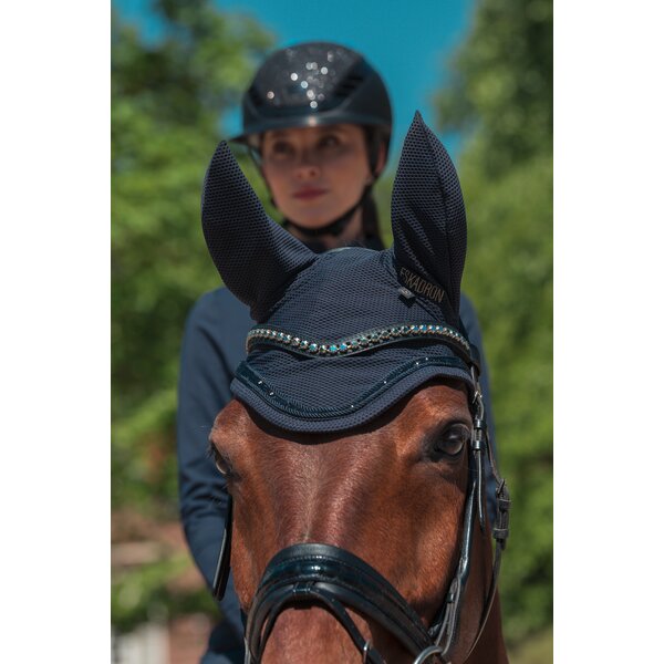 ESKADRON Heritage oornetje Dynair Mesh Jewel navy | Pony
