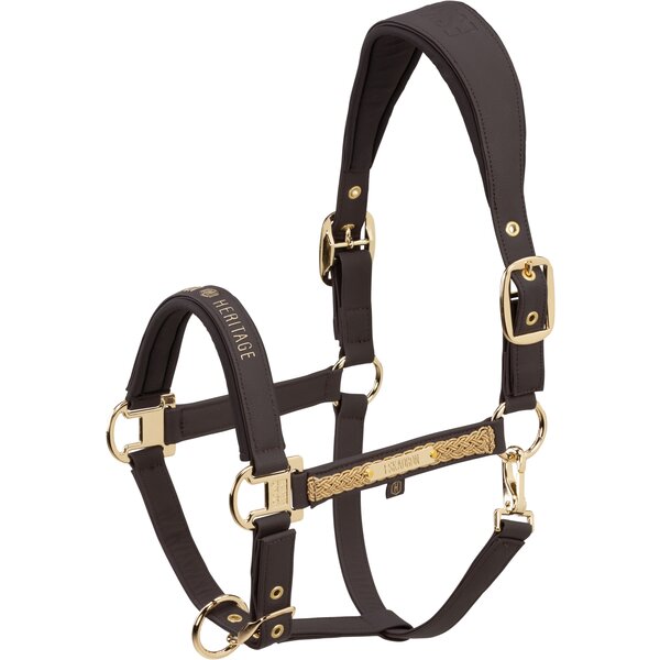 ESKADRON Heritage halster Faux Leather Double Pin black truffle | Shetty