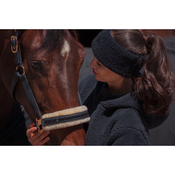 ESKADRON Heritage halster Faux Leather Jewel FF Double Pin navy | Shetty