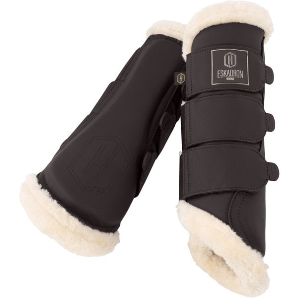 ESKADRON Heritage peesbeschermers Faux Leather FF, voor voor- en achterbenen black truffle | S