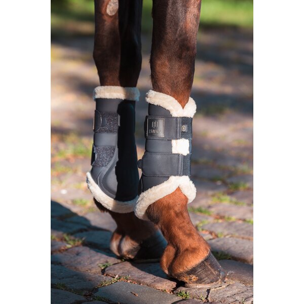 ESKADRON Heritage peesbeschermers Faux Leather FF, voor voor- en achterbenen navy | S