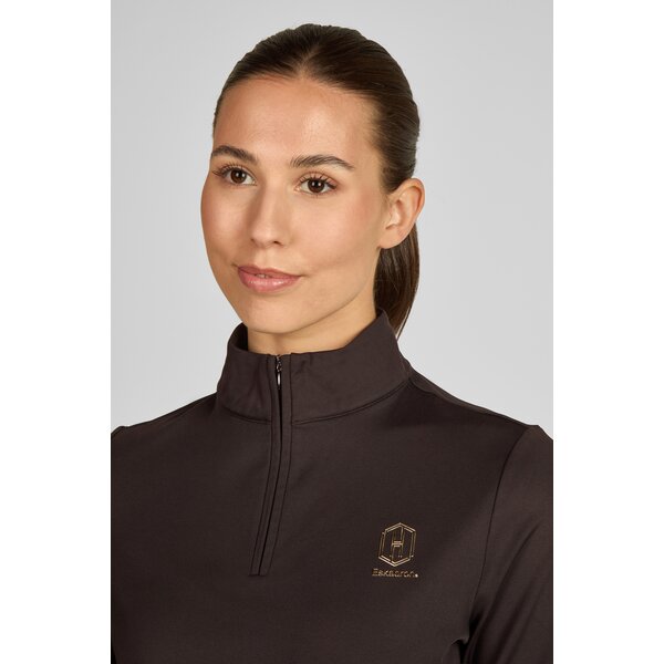 ESKADRON Heritage half-zip shirt black truffle | XXS