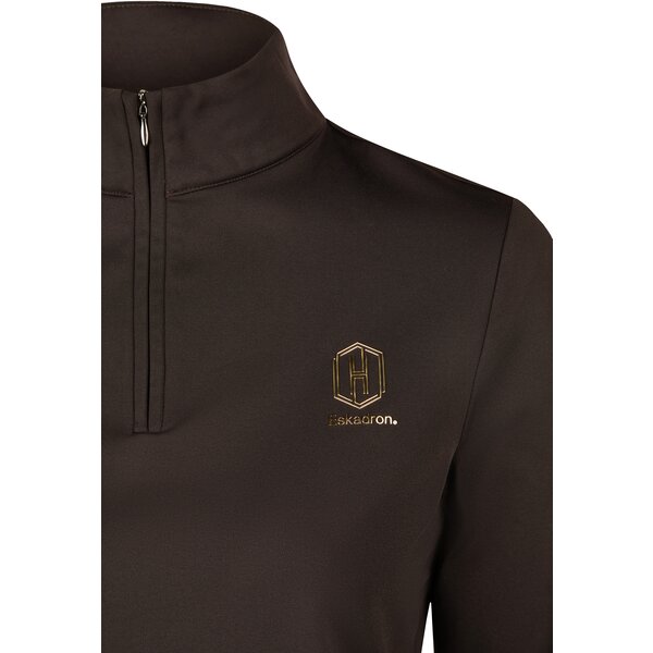 ESKADRON Heritage half-zip shirt black truffle | XXS