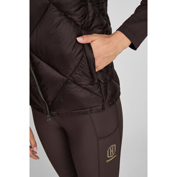 ESKADRON Heritage gewatteerd bodywarmer met glanseffect black truffle | XS