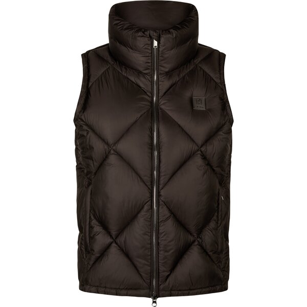 ESKADRON Heritage gewatteerd bodywarmer met glanseffect black truffle | XS