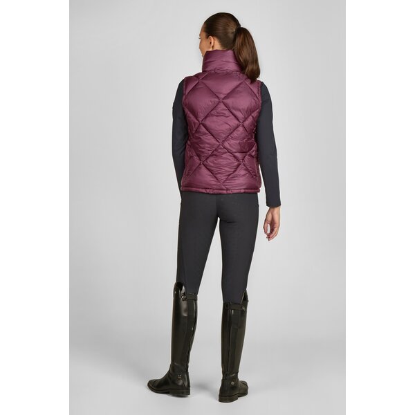 ESKADRON Heritage gewatteerd bodywarmer met glanseffect wildberry | XS