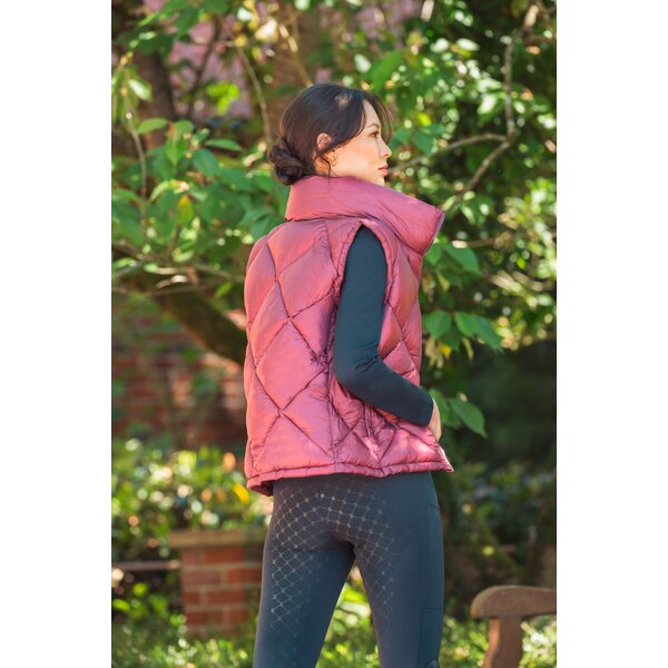 ESKADRON Heritage gewatteerd bodywarmer met glanseffect wildberry | XS