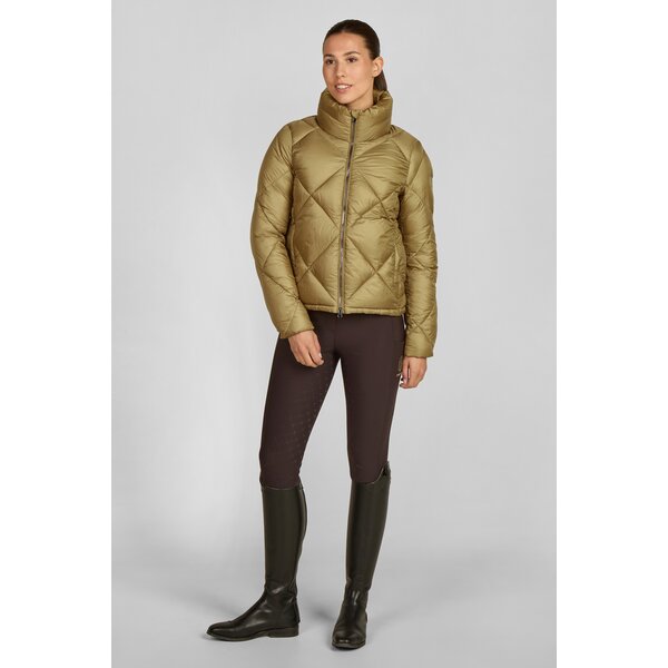 ESKADRON Heritage gewatteerde jas met glanseffect cardamom | XS