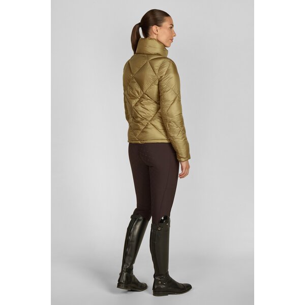 ESKADRON Heritage gewatteerde jas met glanseffect cardamom | XS