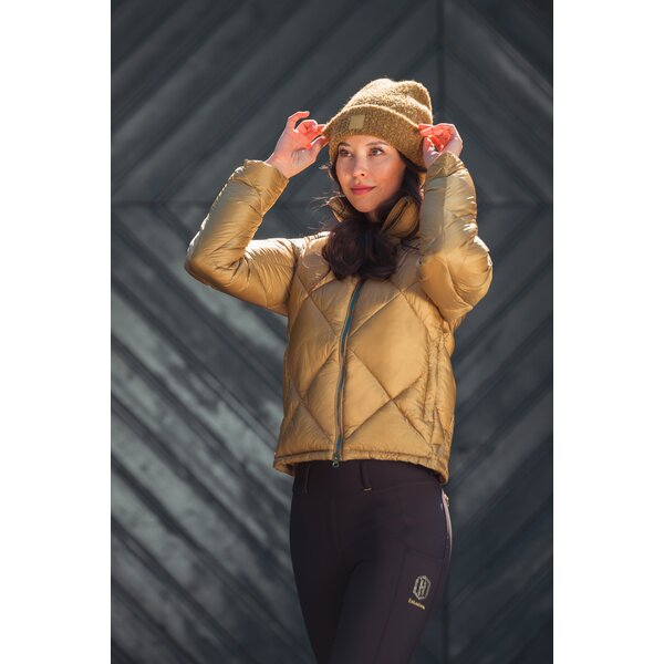 ESKADRON Heritage gewatteerde jas met glanseffect cardamom | XS